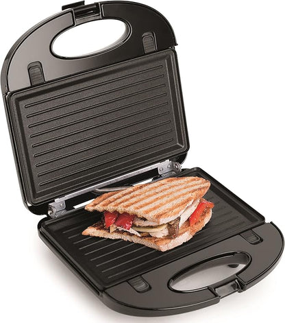 Salton 3-In-1 Pocket Sandwich Maker, Belgian Waffle Maker, and Electric Grill with Non-Stick Removable Dishwasher-Safe Plates, Indicator Lights, Cord Wrap and Upright Storage (SM1543)