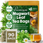 Load image into Gallery viewer, FreshDrinkUS, Premium 90 Mugwort Leaf Tea Bags, 100% Natural and Pure Mugwort Leaves. No Sugar, No Caffeine, No Gluten, Vegan.