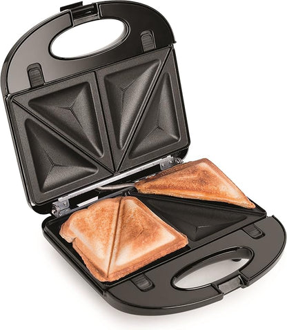 Salton 3-In-1 Pocket Sandwich Maker, Belgian Waffle Maker, and Electric Grill with Non-Stick Removable Dishwasher-Safe Plates, Indicator Lights, Cord Wrap and Upright Storage (SM1543)