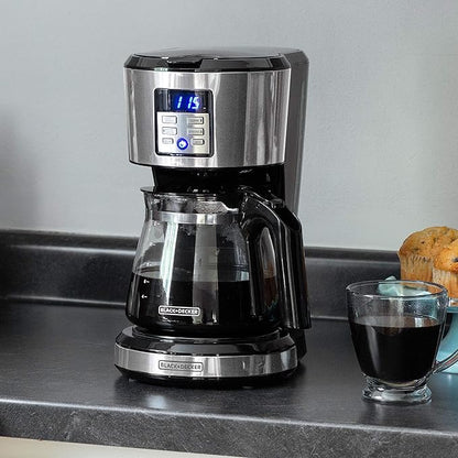 BLACK+DECKER 12-Cup Coffeemaker, Programmable, Exclusive VORTEXTM Technology, CM1331S-1