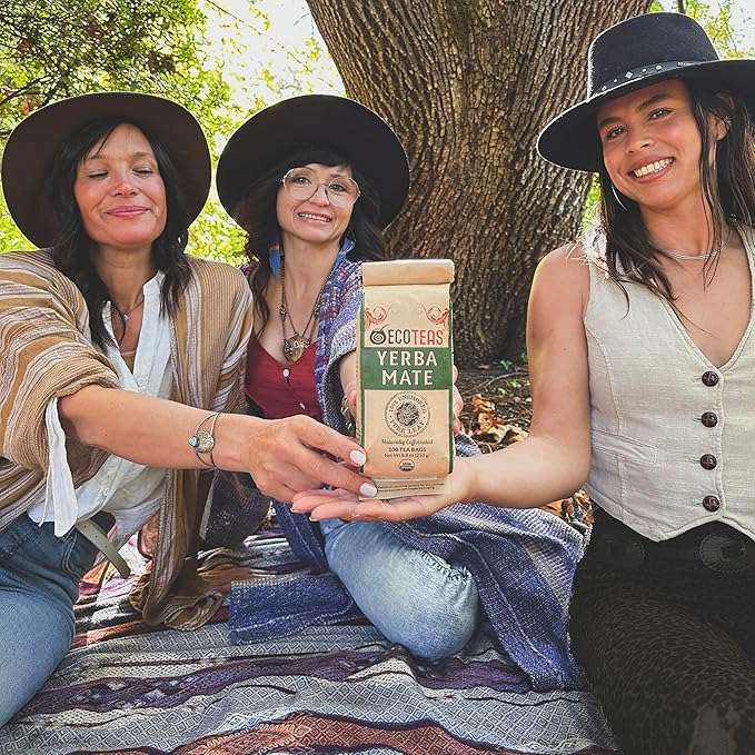 ECOTEAS Premium Organic Yerba Mate Tea Bags – Natural Energy & Detox Herbal Tea – Coffee Alternative - Kosher, Non-GMO, Gluten-Free - 100 Unsmoked Bulk Bags, 8.8 oz (Pack of 2)