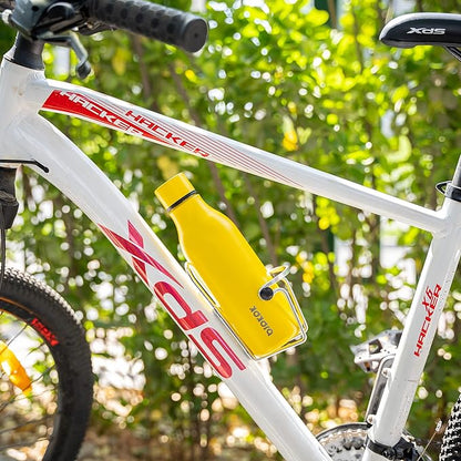 BJPKPK Insulated Water Bottles, 18 oz Stainless Steel Metal Water Bottle with Strap, BPA Free Leak Proof Jugs, Mugs, Flasks, Reusable Thermal Flasks for Sports & Travel, Yellow