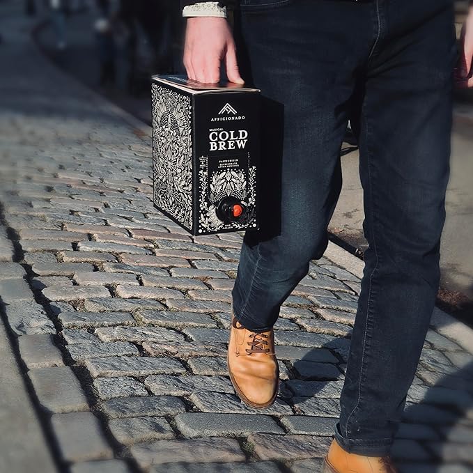 Afficionado Coffee Roasters | Magical Cold Brew | 1 Gallon | Bag in Box | Single Origin Peruvian Coffee | Medium Roast | Ready to Drink | Pasteurized & Shelf-Stable