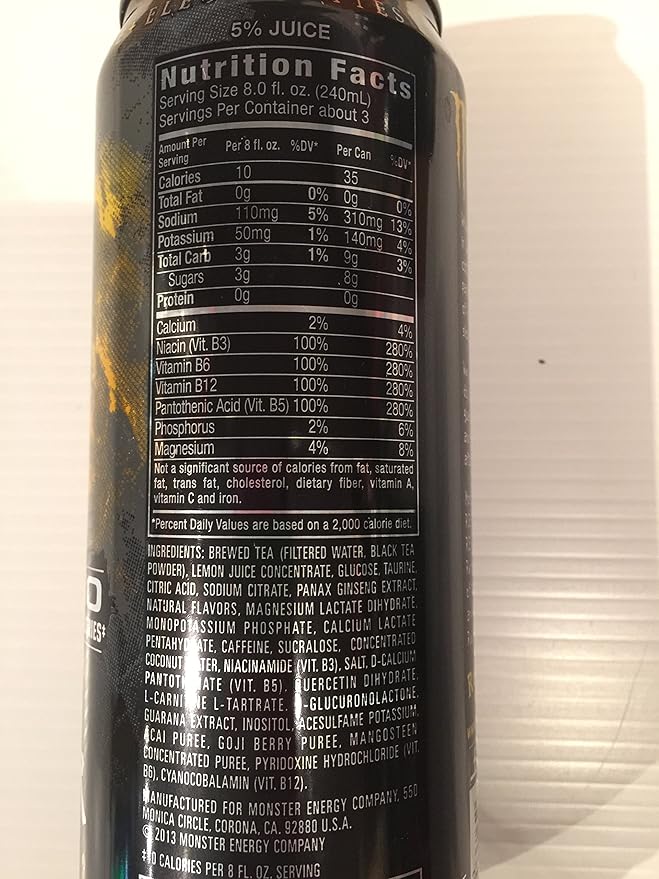 Monster Rehab Energy Drink, Tea Plus Lemonade, (Pack of 12)
