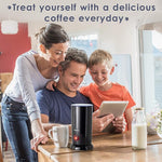 Load image into Gallery viewer, Mixpresso Electric Milk Frother, Stainless Steel Milk Steamer &amp; Milk Warmer, Automatic Shutoff, Non-Stick Interior, Cool Touch, 9.4 oz/6.0oz Capacity, Black Electric Frother for Hot Chocolate