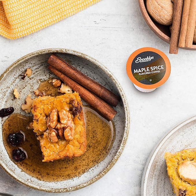 Brooklyn Beans Roastery Coffee Pods, Fall Maple Spice Flavored - Compatible with Keurig K Cup Brewers Including 2.0 Machines, 40 Count, Autumn-Inspired
