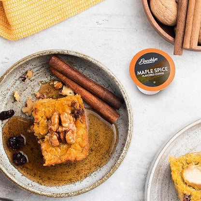 Brooklyn Beans Roastery Coffee Pods, Fall Maple Spice Flavored - Compatible with Keurig K Cup Brewers Including 2.0 Machines, 40 Count, Autumn-Inspired