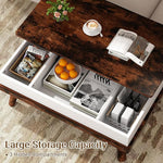 Load image into Gallery viewer, Shintenchi Coffee Table, Lift Top Coffee Table with Hidden Compartment, Rising Tabletop Dining Table, Lift Top Coffee Center Table for for Living Room, Office, Home (Rustic Brown)