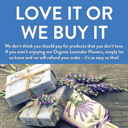 FGO Organic Dried Lavender Flowers, Extra Grade Dried Buds, Imported From France for Culinary or Sachet Bags, 4oz, Packaging May Vary (Pack of 1)