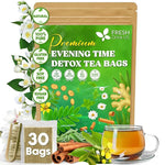 Load image into Gallery viewer, FreshDrinkUS, Evening Time Detox Herbal Tea – 30 Tea Bags – Caffeine-Free Blend with Senna, Peppermint, Chamomile, Licorice, Ginger, Reishi Mushroom – Relaxing Herbal Infusion – Non-GMO &amp; Natural