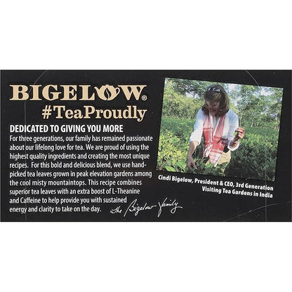 Bigelow Tea Peak Energy plus extra L-Theanine & Caffeine, 18 Count (Pack of 6), 108 Total Tea Bags