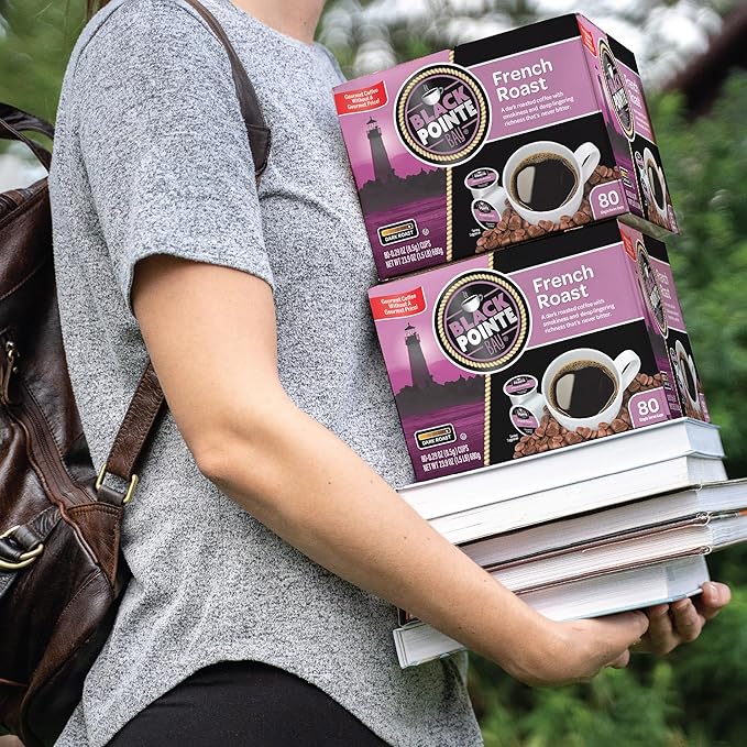 Black Pointe Bay Coffee French Roast, Dark Roast, 80 Count, Single Serve Coffee Pods for Keurig K-Cup Brewers