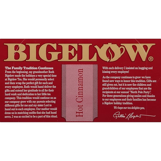 Bigelow Hot Cinnamon Black Tea Bags, 18 Count Box (Pack of 6) Caffeinated Black Tea, 108 Tea Bags Total