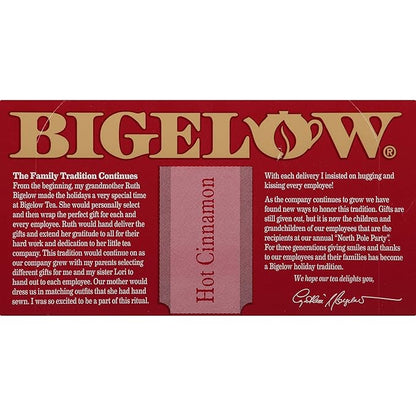 Bigelow Hot Cinnamon Black Tea Bags, 18 Count Box (Pack of 6) Caffeinated Black Tea, 108 Tea Bags Total