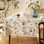 Load image into Gallery viewer, Designer French Light Beige Small Square Tablecloth,Linen Florals and Birds Pattern Table Cloth,Anti-Wrinkle Decorative Tablecloths for Dining Thanksgiving Kitchen,55"*55"-Cornucopia