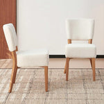 Load image into Gallery viewer, Howtek Modern Dining Chairs Set of 2 with 6.3" Thick Seat Cushions, Space-Saving Stackable Upholstered Kitchen Chairs, Ergonomic Backrest &amp; Metal Legs, White