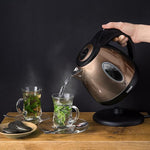 Load image into Gallery viewer, Moss &amp; Stone 1.2L Stainless Steel Small Electric Kettle, Cordless 1500w Fast Boiling Pot, Portable Hot Water Electric Tea Kettle With Boil Dry Protection &amp; Auto Shut-Off (Champagne)