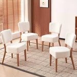 Load image into Gallery viewer, Howtek Modern Dining Chairs Set of 4 with 6.3" Thick Seat Cushions, Space-Saving Stackable Upholstered Kitchen Chairs, Ergonomic Backrest &amp; Metal Legs, White