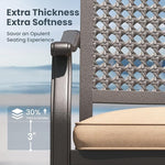 Load image into Gallery viewer, PHI VILLA Outdoor Wrought Iron Chairs Set of 6， Black Dining Bistro Metal Steel Stackable Chairs with Cushions, Support 300 LBS for Patio, Deck, Yard, Porch