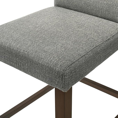 CHITA Counter Height Bar Stools Set of 2, 27" H Seat Height Upholstered Barstools, Fabric in Fog Grey