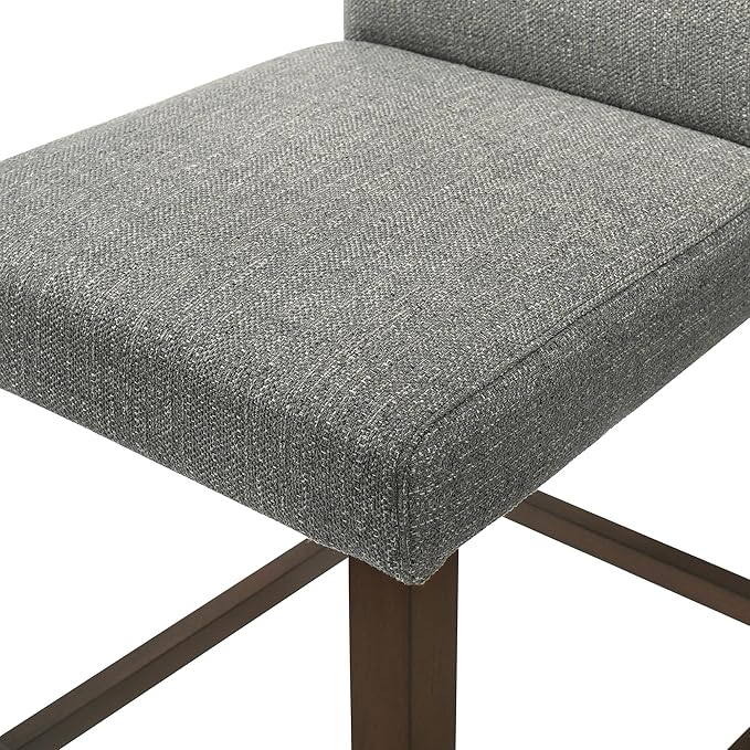 CHITA Counter Height Bar Stools Set of 3, 27" H Seat Height Upholstered Barstools, Fabric in Fog Grey