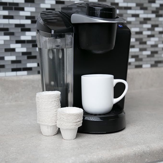 Disposable Paper Coffee Filters 100 count - Compatible with Keurig, K-Cup machines & other Single Serve Coffee Brewer Reusable K Cups - Use Your Own Coffee & Make Your Own Pods - Works with All Brands