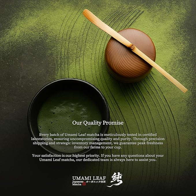 Umami Leaf Organic Japanese Ceremonial Grade Matcha - 100% Pure Green Tea Powder, USDA Certified, First Harvest, Authentic Origin From Uji, Kyoto (40g / 1.4oz Tin)