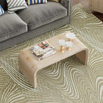 Load image into Gallery viewer, Bellemave Modern Coffee Table with Curved Art Deco Design Center Sofa Table Minimalist Cocktail Wooden Table for Living Room, Natural Wood Wash