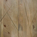 Load image into Gallery viewer, SIMPLIHOME Jager Console Table - 48 Inch Wide Solid Mango Wood Sofa Table in Natural, Mid-Century Modern Storage Table for Entryway or Living Room with 2 Drawers, Brass Inlay, and Gold Metal Legs