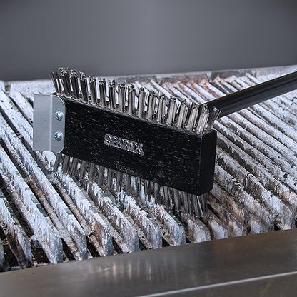 SPARTA 4029000 Stainless Steel Grill Brush, Grill Scraper With Metal Bristles, 30.5 Inches, Black, (Pack of 6)