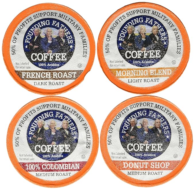 Founding Fathers Coffee Single Serve Pods for Keurig 2.0 K-Cup Brewers, Variety Pack, 80 Count