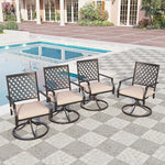 Load image into Gallery viewer, PHI VIALLA Patio Outdoor Swivel Dining Chairs Outdoor Furniture Chairs Set of 4 with Cushion Suports 300lbs for Lawn Garden Backyard Weather Resistant-Black Frame