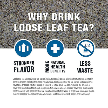 Tiesta Tea - Dried Organic Lavender Flower, Loose Leaf, Premium Non-Caffeinated Blend, Make Hot or Iced, Raw Edible Lavender Buds, Rich Flavors, 8oz Resealable Bulk Pouch