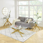 Load image into Gallery viewer, Modern Style Square Side Table with Tempered Glass Top and Metal Tubular Legs, Gold 20”Dx20”Wx22”H