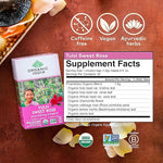 Load image into Gallery viewer, ORGANIC INDIA Tulsi Sweet Rose Herbal Tea - Holy Basil Leaf, African Basil, Chamomile, Lemon Myrtle, Stress Relieving, Caffeine Free - 18 Bags, 3 Pack