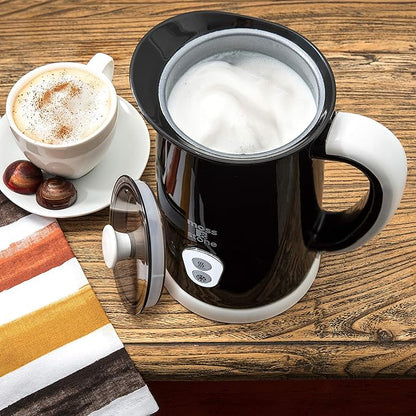 Moss & Stone Electric Milk Frother For Making Latte, Cappuccino, Hot Chocolate, Automatic Cold Hot Milk Frother & Warmer, Foam Maker, Auto Shut-Off, Detachable Base & Non-Stick Interior.