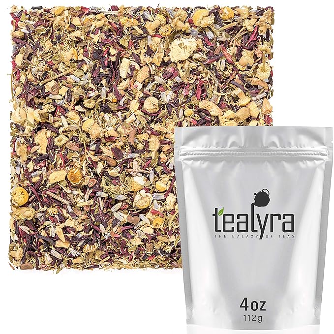 Tealyra - Night Time Detox - Lavender - Chamomile - Hibiscus - Licorice - Wellness Herbal Loose Leaf Tea - Digestive - Relaxing - Caffeine Free - All Natural - 112g (4-ounce)