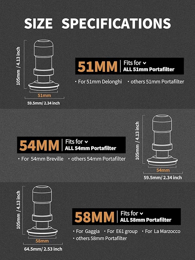 51mm Espresso Tamper, Premium Barista Coffee Tamper with Constant 30lb Calibrated Spring Loaded, Stainless Steel Base and Mahogany Handle. Fits for All 51mm Portafilters, Espresso Accessories