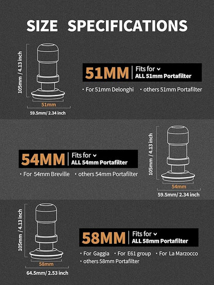 58mm Espresso Tamper, Premium Barista Coffee Tamper with Constant 30lb Calibrated Spring Loaded,Stainless Steel Base and Mahogany Handle.Fits for All 58mm Portafilters,Espresso Accessories
