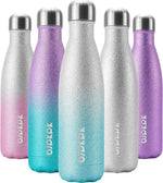 Load image into Gallery viewer, BJPKPK Insulated Water Bottles 17oz Stainless Steel Sports Water Bottles Keep Cold for 24 Hours and Hot for 12 Hours,BPA Free,Glitter Silver Blue
