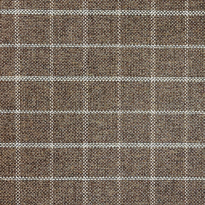 HomePop Home Decor |Classic Open-Back Counter Height Barstool| Square 24 Inch Bar Stools with Domed Cushion, Brown Window Pane Print