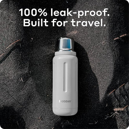 BOBBER 26 oz Stainless Steel Travel Thermos for Hot Drinks – Dishwasher Safe Metal Water Bottle with Cup Lid for Men, Hiking, Travel – Keeps Hot for 36 Hours – BPA-Free, Vacuum Insulated (Iced Water)