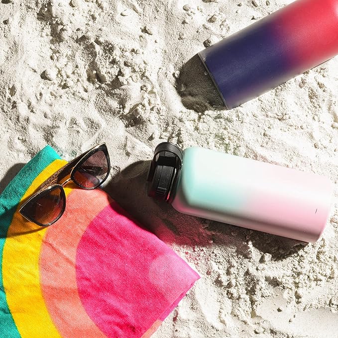 Stainless Steel Insulated Water Bottle and Travel Mug for Hot and Cold Beverages, Wide Mouth, Double Wall Insulated Hydration Sports Water Bottle for Hiking, Biking, Outdoor, 22 OZ BPA Free