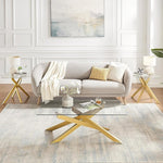 Load image into Gallery viewer, Modern Style Square Side Table with Tempered Glass Top and Metal Tubular Legs, Gold 20”Dx20”Wx22”H